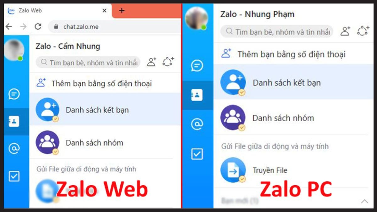 Kết hợp Zalo Web và phần mềm Zalo