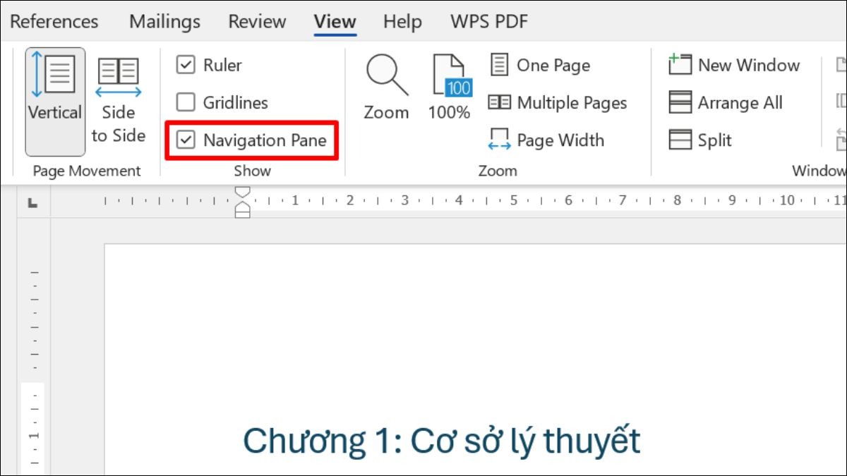 Đổi trang trong Word bằng Navigation Pane
