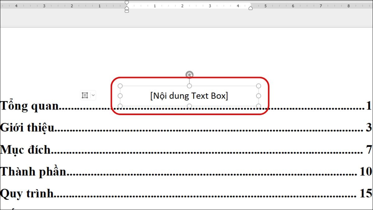 Căn chỉnh vị trí textbox cho phù hợp với dòng chấm.