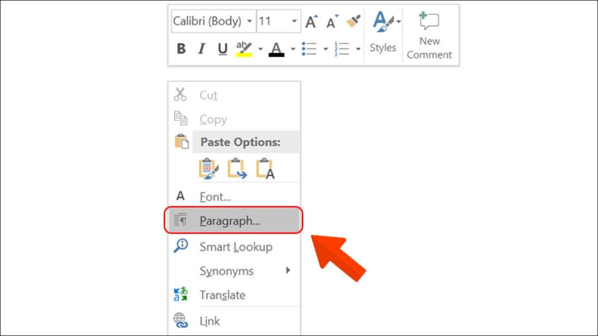 Mở hộp thoại Paragraph theo các cách khác nhau tùy thuộc vào từng phiên bản.