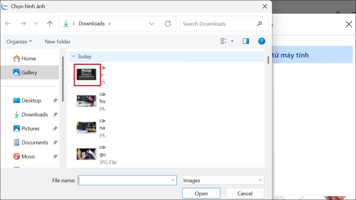 Chọn tệp (Browse) và tìm tới ảnh bạn muốn dùng