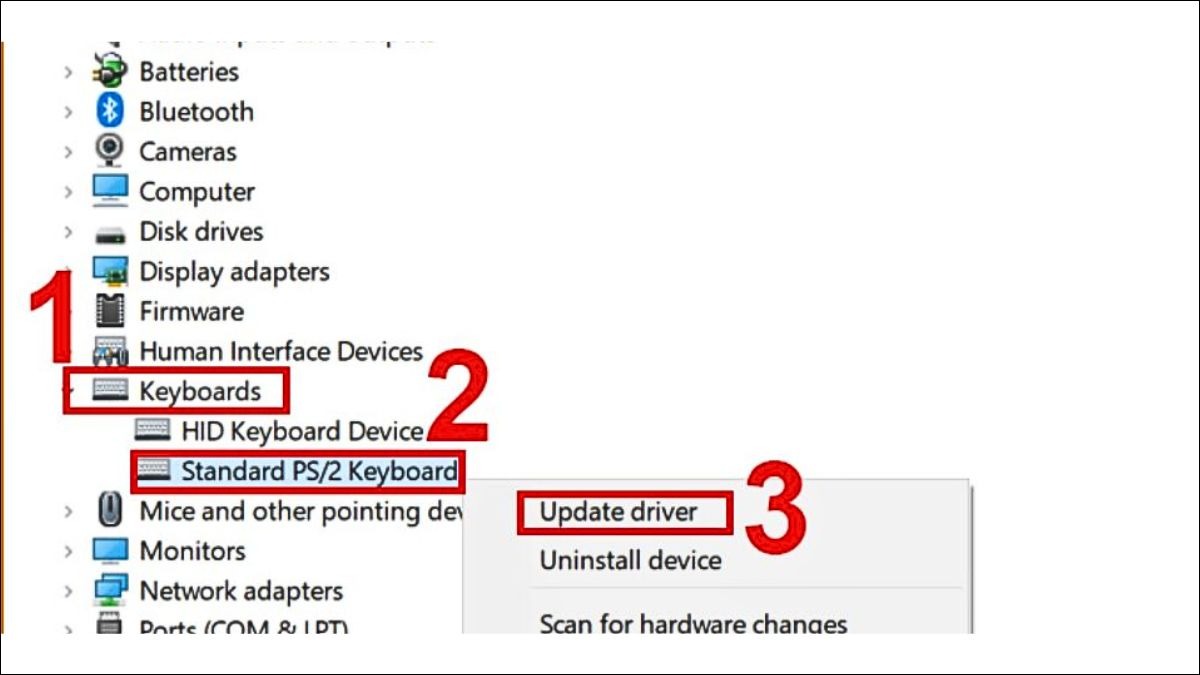 Cập nhật driver bàn phím