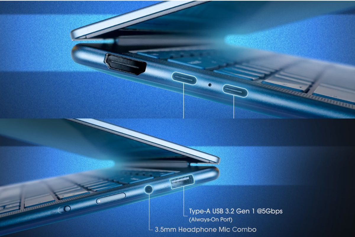 Lenovo Yoga Slim 7 14AKP10 được trang bị khá đầy đủ cổng kết nối