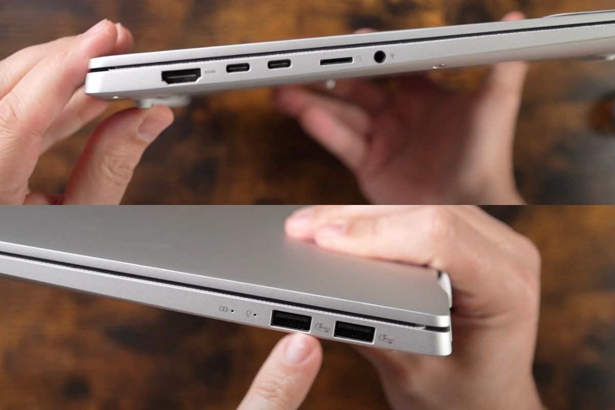 Asus Vivobook S15 S5507QA-MA090WS sở hữu đầy đủ các cổng kết nối cơ bản