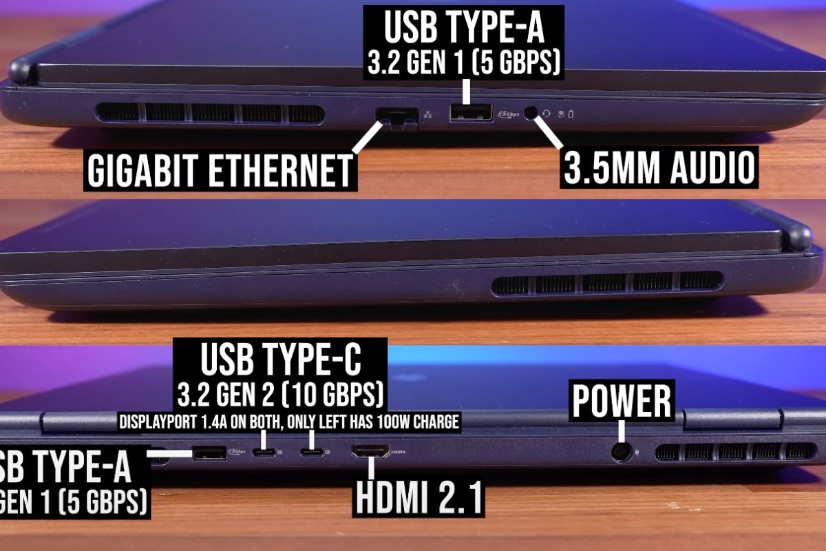 Dell Alienware 16 Aurora 2025 được trang bị hệ thống cổng kết nối khá đầy đủ