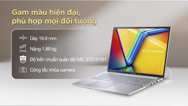 Bản lề Asus Vivobook 16 X1605VA có thể mở 180 độ
