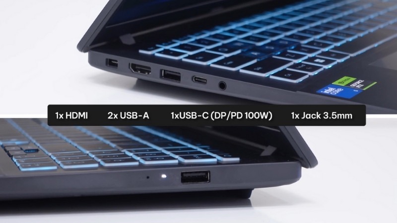 ASUS Gaming V16 V3607VU-RP190W trang bị đầy đủ cổng kết nối hiện đại