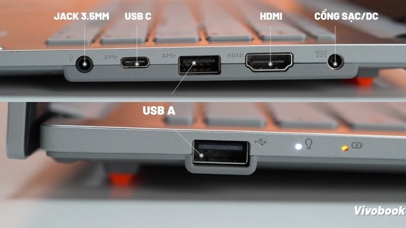 Asus Vivobook Go 15 E1504GA-BQ1141W trang bị đầy đủ cổng kết nối hiện đại