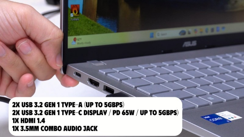 Cổng kết nối Asus Vivobook S16 S3607VA-RP056WS