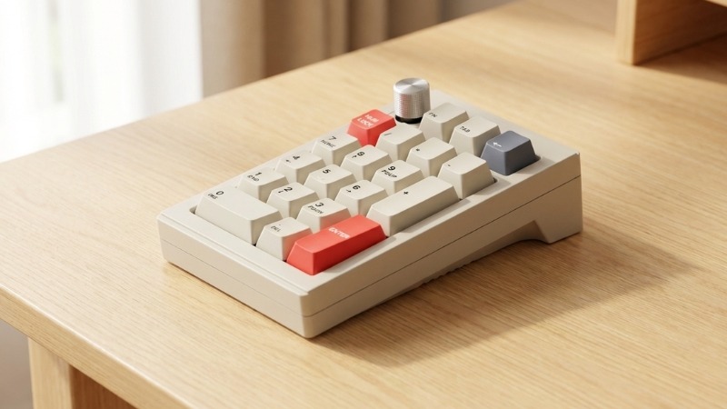 Pin 1000mAh đủ sức đồng hành cùng bạn qua nhiều ngày làm việc - Bàn Phím Cơ Numpad Cidoo V21