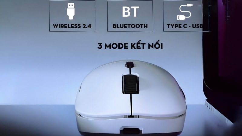 Kết nối kép Bluetooth 5.0 và 2.4G, chuyển đổi mượt mà giữa các thiết bị- Chuột không dây Aula S35 Pro