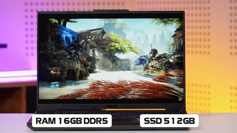 ASUS TUF Gaming F16 FX607VJB-RL151W được trang bị sẵn RAM DDR5 16GB bus 5600MHz