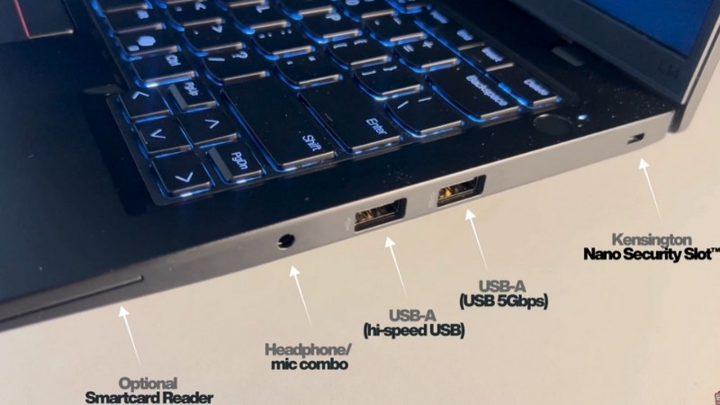 Lenovo ThinkPad L14 Gen 5 21L10043VA có cổng kết nối đa dạng, hỗ trợ làm việc linh hoạt
