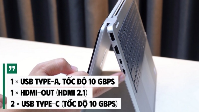 HP OmniBook 5 Flip 14-fp0055TU BZ7Q4PA tích hợp đa dạng cổng kết nối