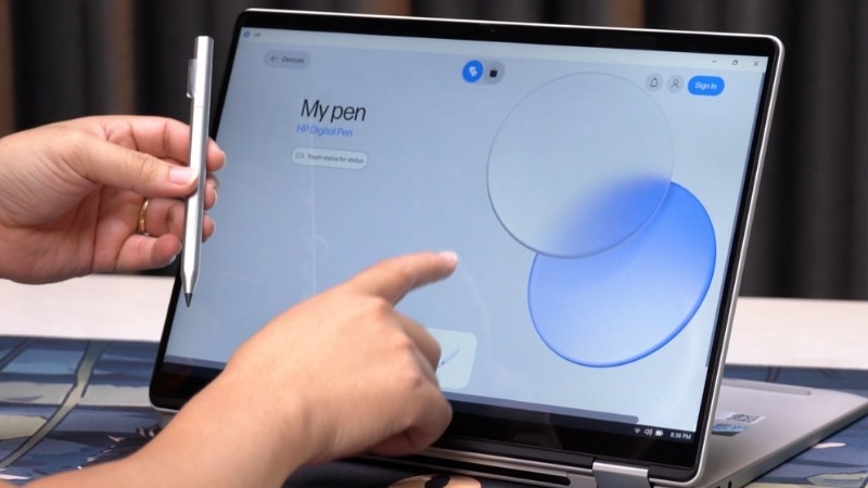 Màn hình HP OmniBook 5 Flip 14-fp0055TU BZ7Q4PA có thể dùng bút cảm ứng