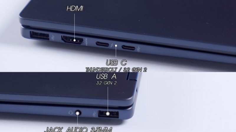 HP OmniBook X Flip 14-fm0076TU BZ7P6PA đa dạng cổng kết nối hiện đại