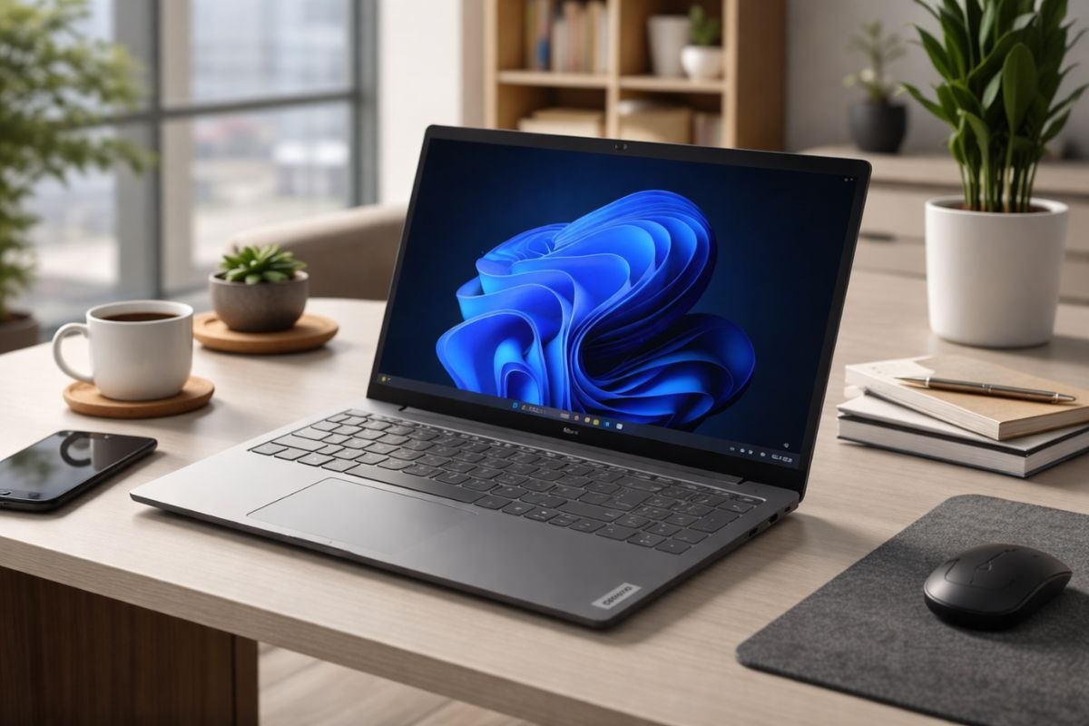 Lenovo V15 G5 IRL 83HF004AVN có ngoại hình đơn giản nhưng không kém phần sang trọng