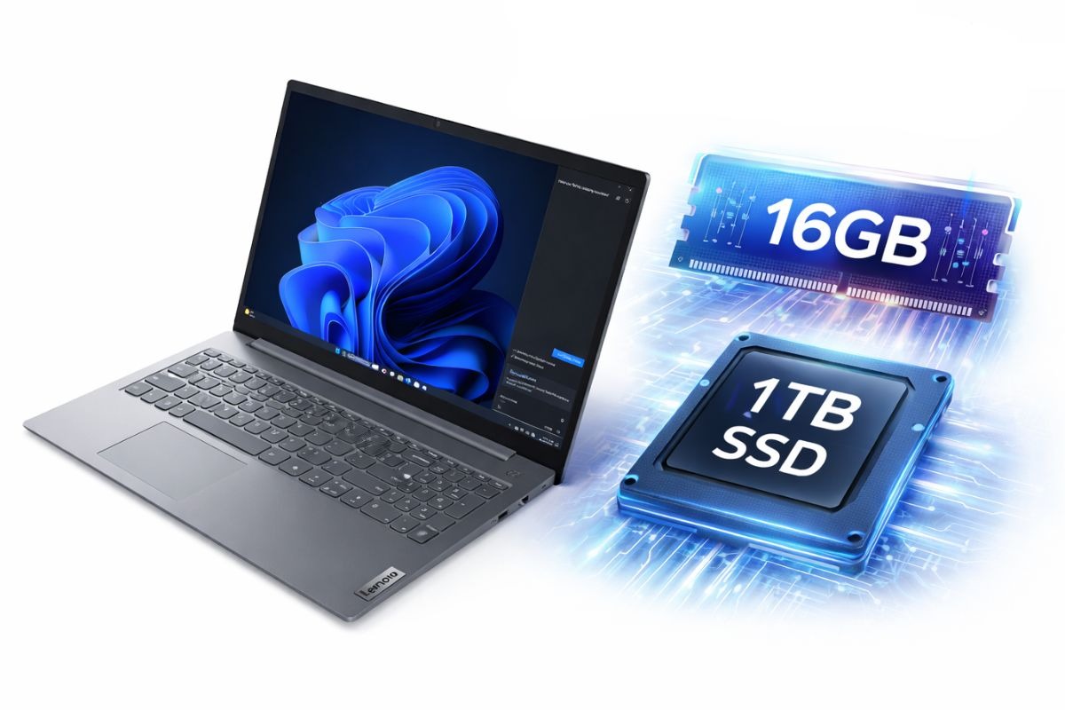Bạn có thể thoải mái lưu trữ trên laptop này nhờ RAM 16GB và SSD 1TB