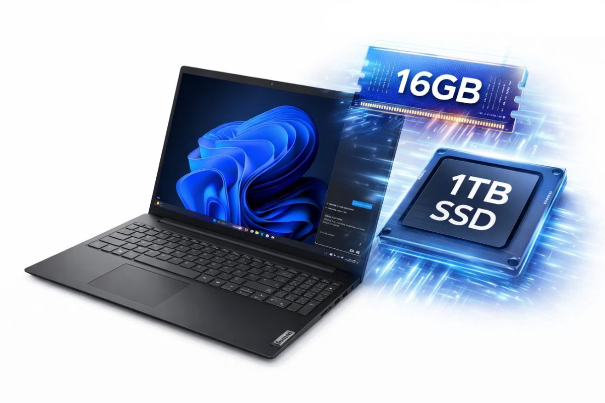 Lenovo V15 G5 IRL 83HF0049VN sở hữu RAM 16GB và SSD 1TB