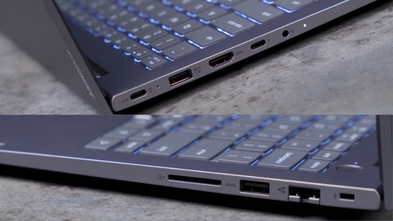 Lenovo ThinkBook 14 G9 IRL 21UY008KVA trang bị khá đầy đủ các cổng kết nối