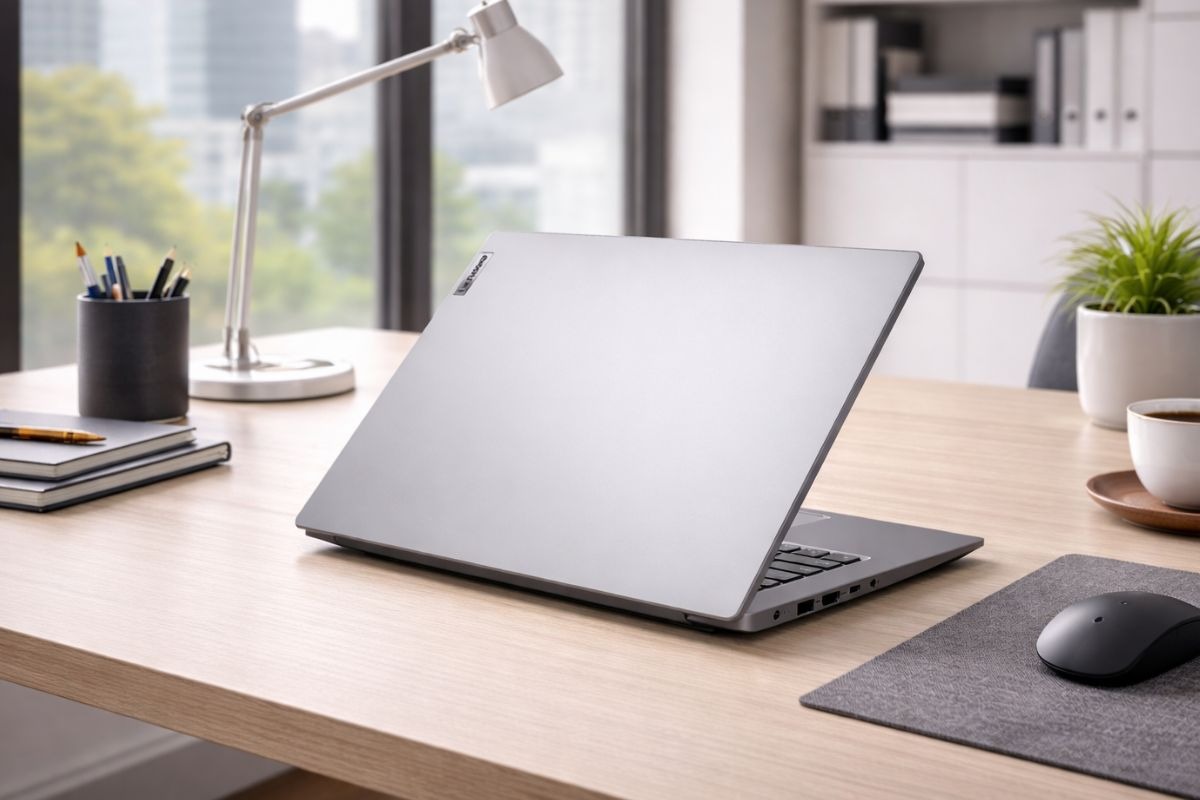 Lenovo V14 G5 IRL 83HD003DVA sở hữu diện mạo thanh lịch với gam màu xám tinh tế