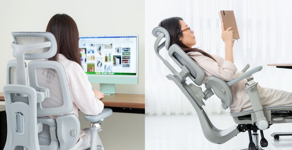 Ngả lưng ghế công thái học Leaf Flow Chair 