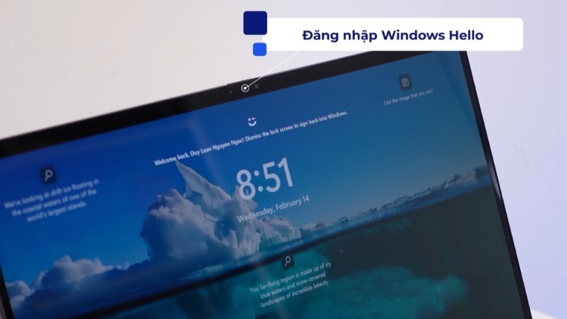 ASUS Zenbook 14 UX3405CA-ST629W trang bị camera IR tích hợp cảm biến hồng ngoại