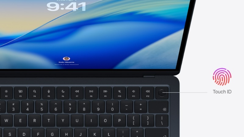 Apple Macbook Air M5 13 inch 2026 MDHE4SA/A bảo mật Touch ID an toàn
