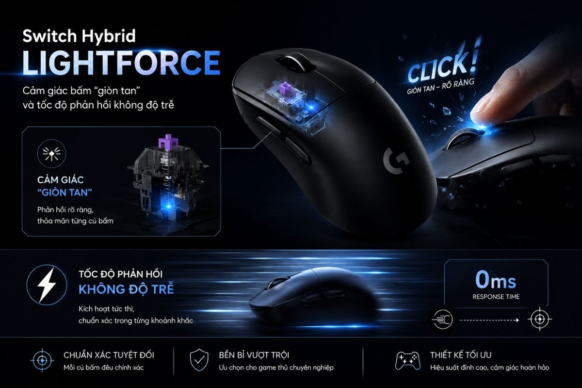 Switch Hybrid LIGHTFORCE với tốc độ phản hồi cực nhanh 