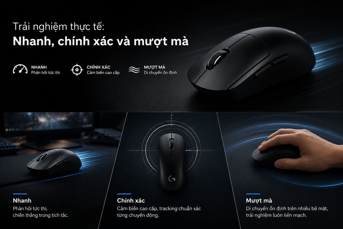 Logitech Pro X Superlight 2 đem đến trải nghiệm mượt mà và ổn định khi chơi game
