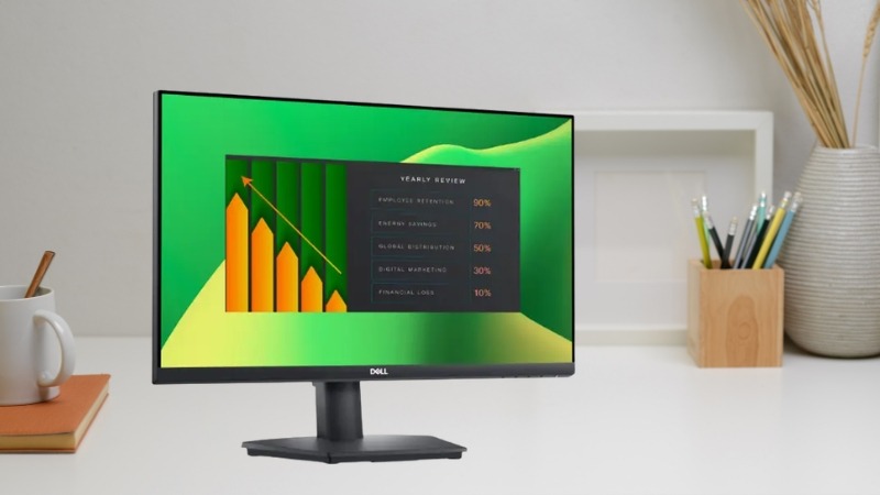 Dell E2423H có tần số quét 60Hz và tốc độ phản hồi 5ms giúp mọi chuyển động mượt mà ổn định