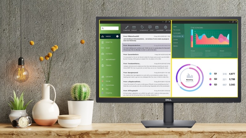 Dell E2423HN có màn hình đen nhám bền bỉ, viền mỏng 3 cạnh, hỗ trợ ngàm VESA linh hoạt