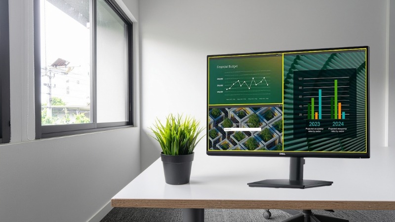 Màn hình Dell E2724HS 27 Full HD, tấm nền VA tương phản 3000:1 hiển thị sắc nét, màu đen sâu