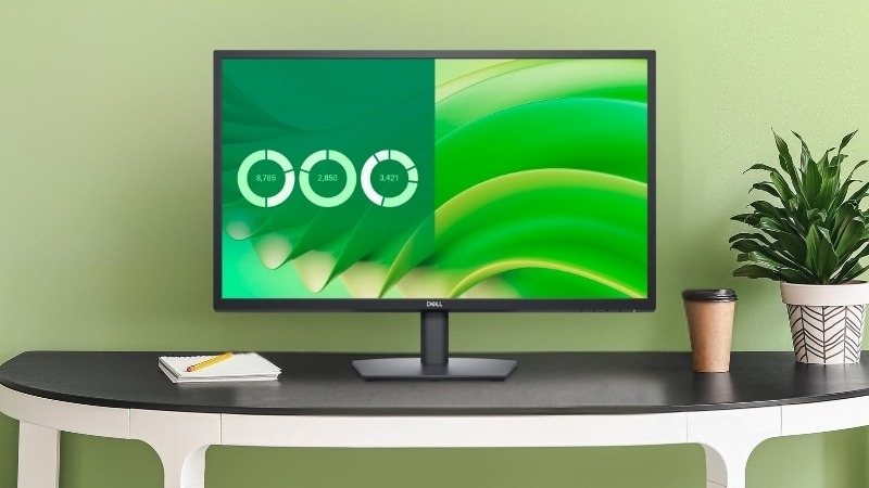 Kiểu dáng Dell E2725H đơn giản với viền mỏng thanh lịch kết hợp chân đế vững chãi tạo sự ổn định