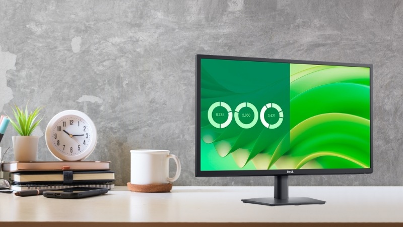 Dell E2725H có không gian rộng rãi giúp đa nhiệm mượt mà cùng độ phân giải cao hiển thị văn bản rõ nét