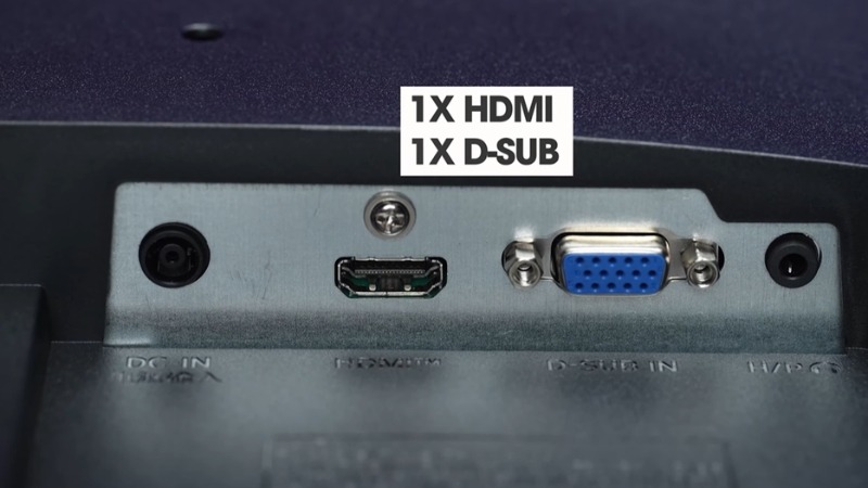 LG 24MR400-B trang bị sẵn cổng HDMI hiện đại và D-Sub truyền thống, kết nối linh hoạt