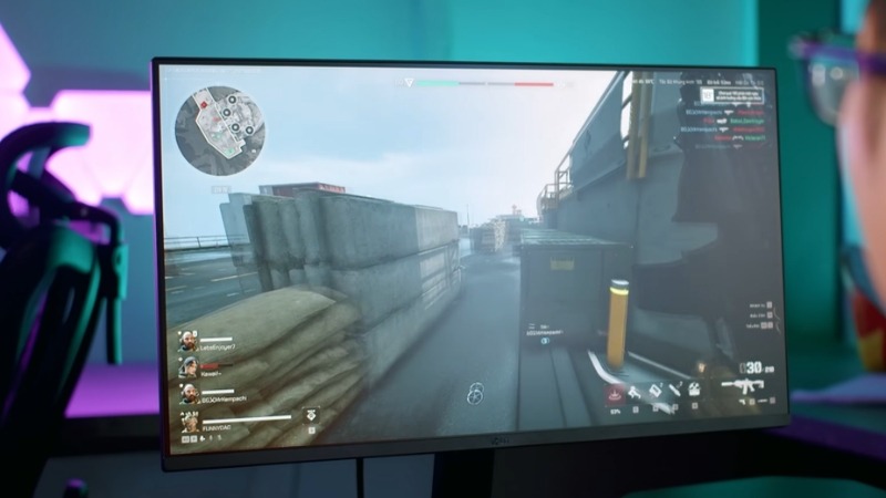 LG 24U411A-B chiến game, làm việc siêu mượt với tần số 120Hz và phản hồi 1ms không bóng mờ