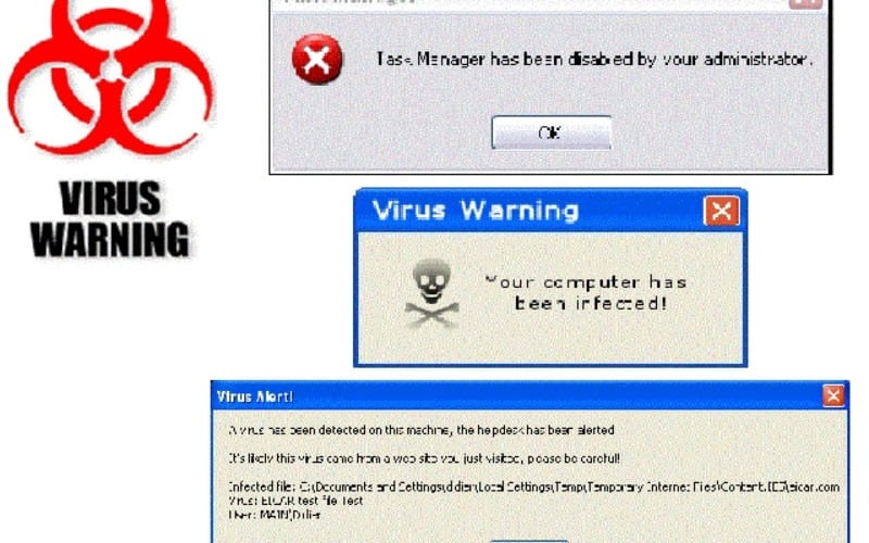 máy tính bị nhiễm virus
