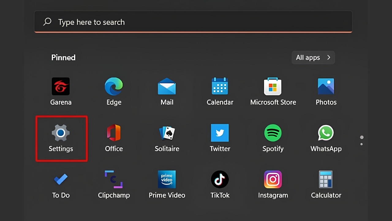 Nhấn Windows + I để mở Settings