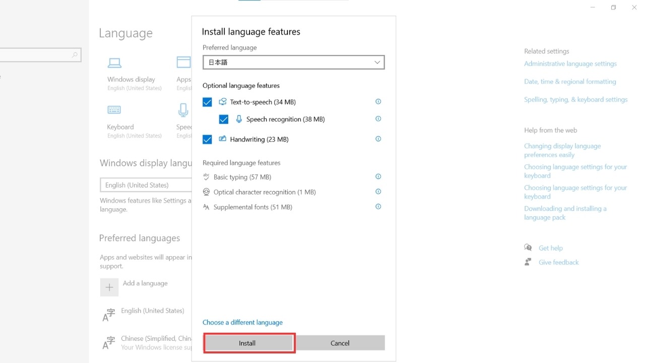 Nhấn Install để cài bộ gõ tiếng Nhật