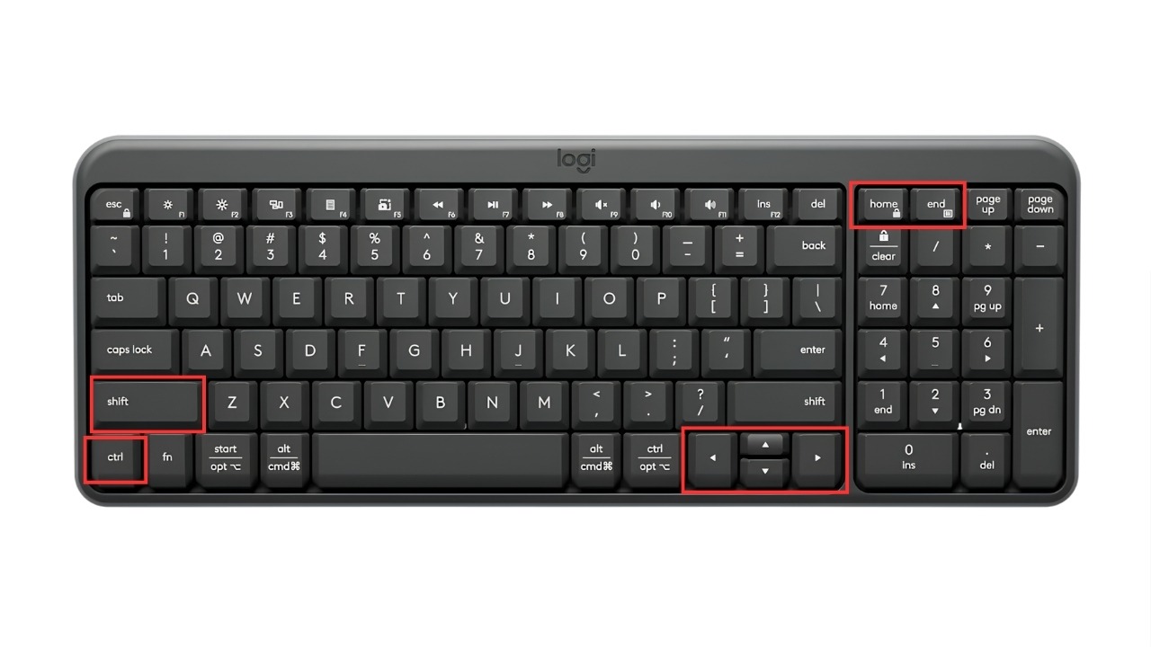 Phím tắt chọn ô trong Excel
