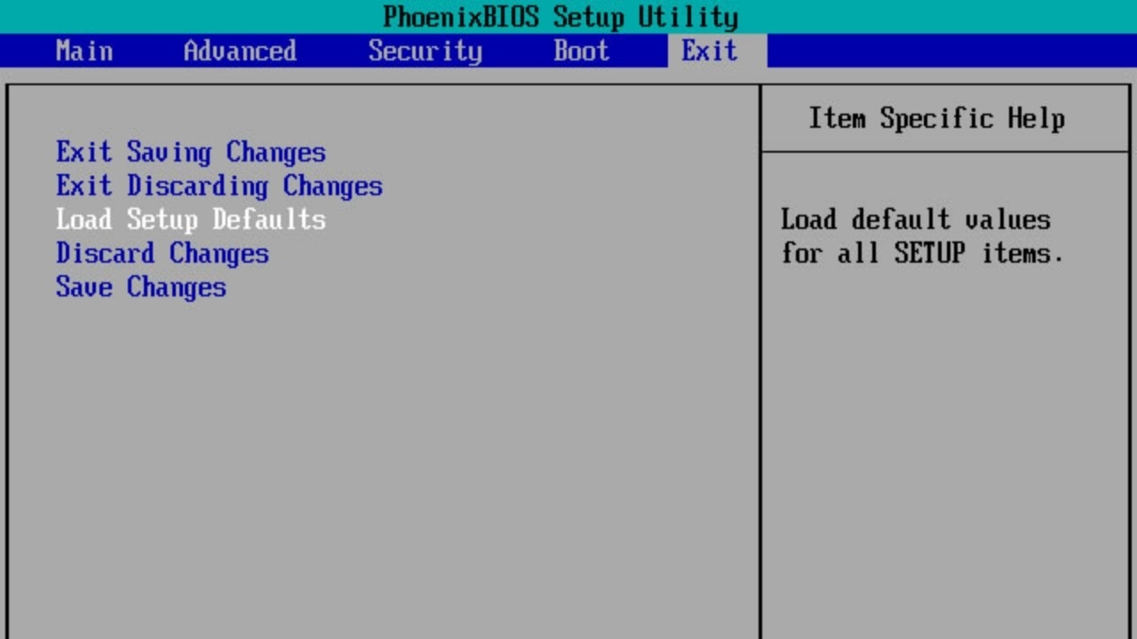 Chọn khôi phục cài đặt mặc định như Load Setup Defaults hoặc Optimized Defaults