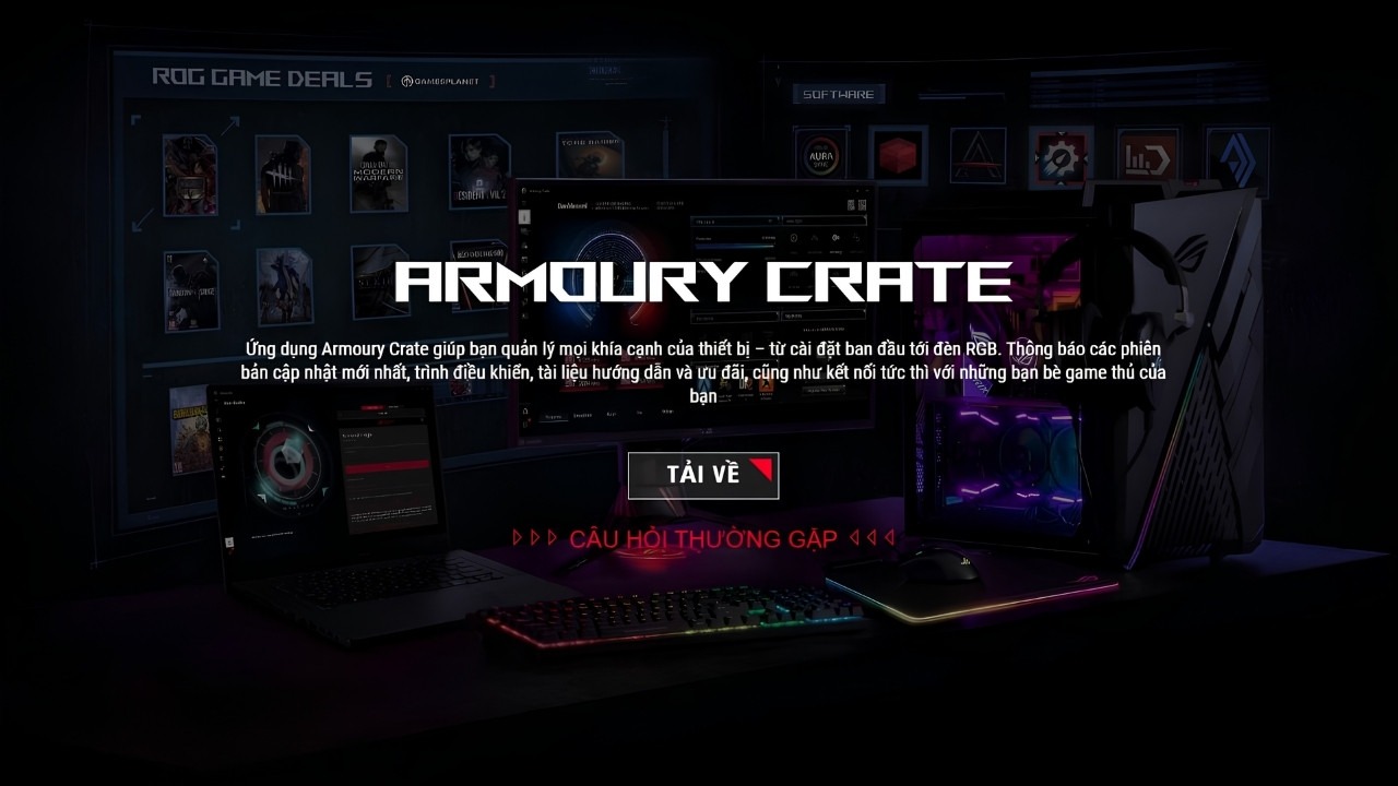 Mở ứng dụng Armoury Crate