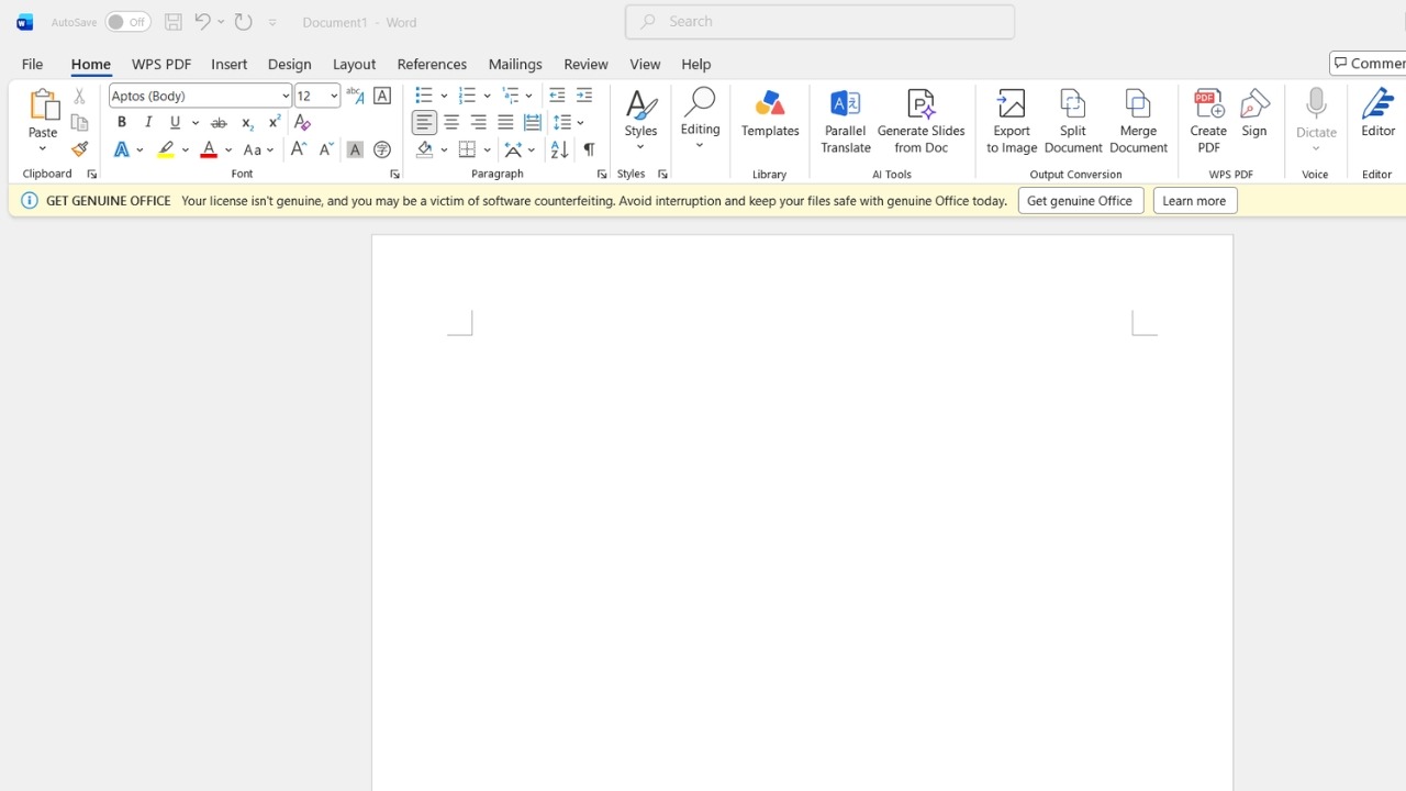 Mở file Word cần nhập nội dung tiếng Pháp