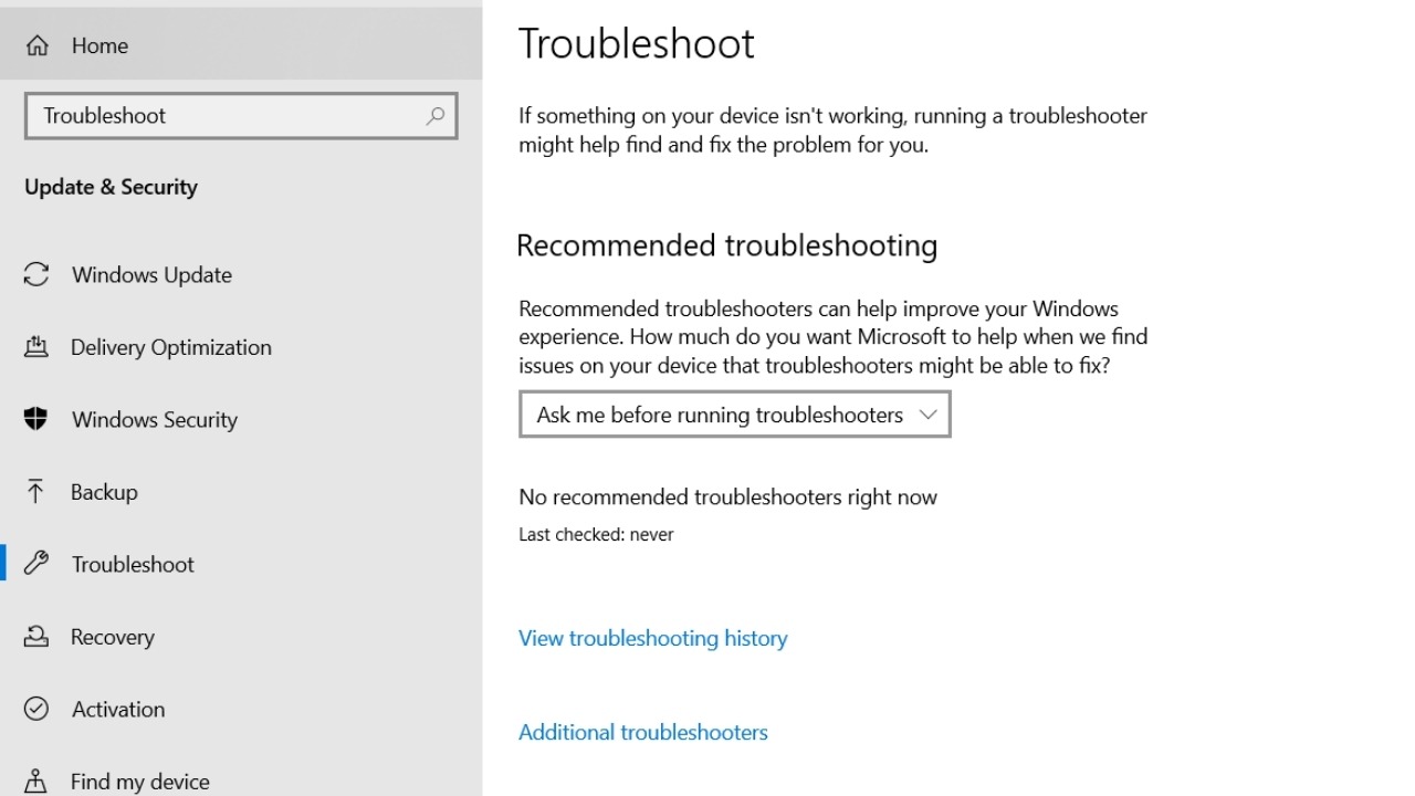 Chọn System và chọn Troubleshoot