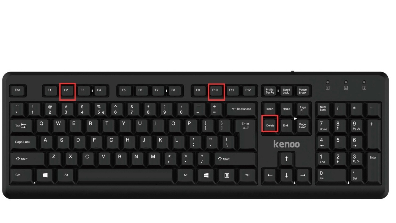 Nhấn phím vào BIOS như F2, F10, Delete hoặc Esc tùy máy