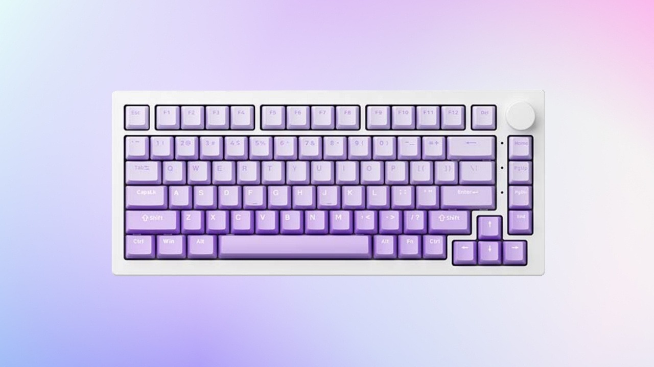 Bàn phím cơ không dây Bluetooth Akko 5075 V3 White&Purple Gradient thuộc top bàn phím Akko