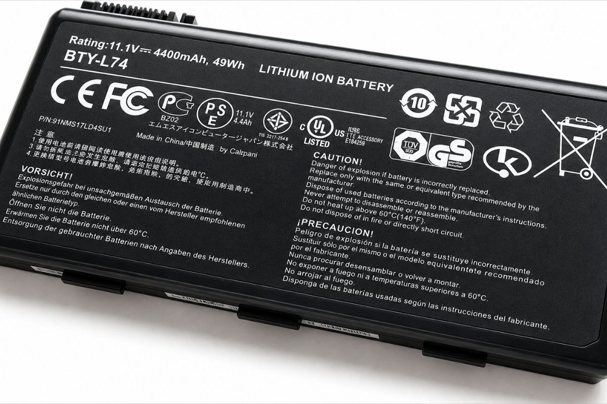 Pin Lithium-Ion thường được tích hợp sẵn bên trong bàn phím
