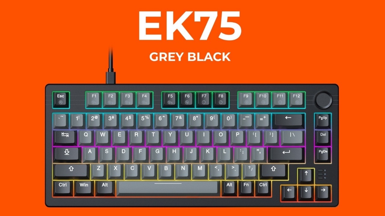 Dareu EK75 Grey-Black là lựa chọn giá rẻ, bền bỉ, layout TKL gọn gàng cho học tập và gaming