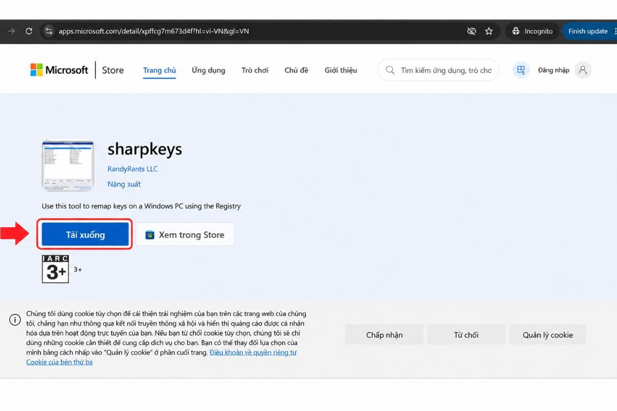 Tải SharpKeys trên trang Microsoft chính thức